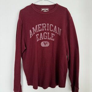 $40 Retail Price American Eagle Waffle Knit Long Sleeve Graphic Top XL